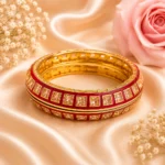Square-Cut Stone With Meenakari Pacheli Kada