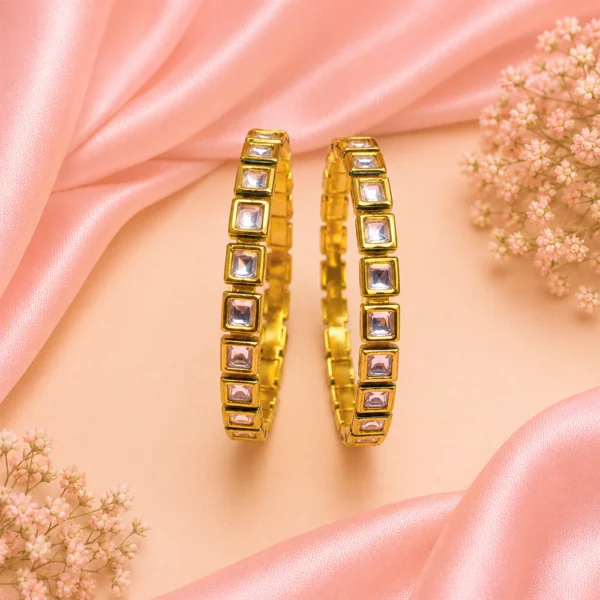 Square-Kundan Single Line Kada