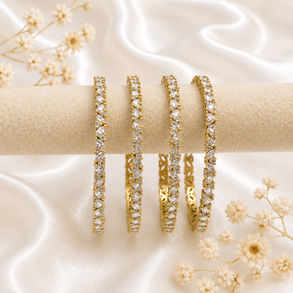 Premium AD Sleek eye Shaped bangles