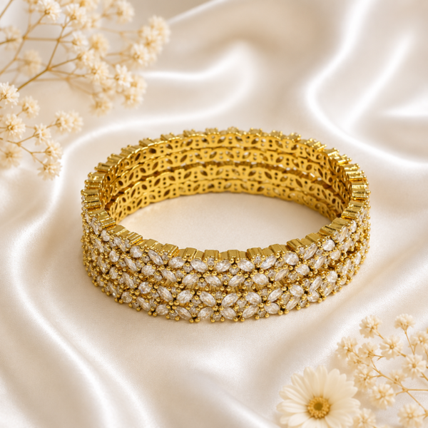 Premium AD Sleek eye Shaped bangles