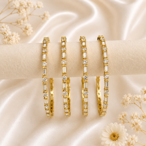 Sleek AD stone bangles