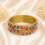 Multi Colour Stones Glass Kada