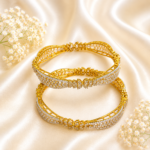 Twotone (gold/silver) plated AD kada