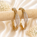 Twotone (gold/silver) plated AD kada
