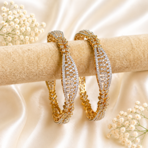Twotone (gold/silver) plated AD kada