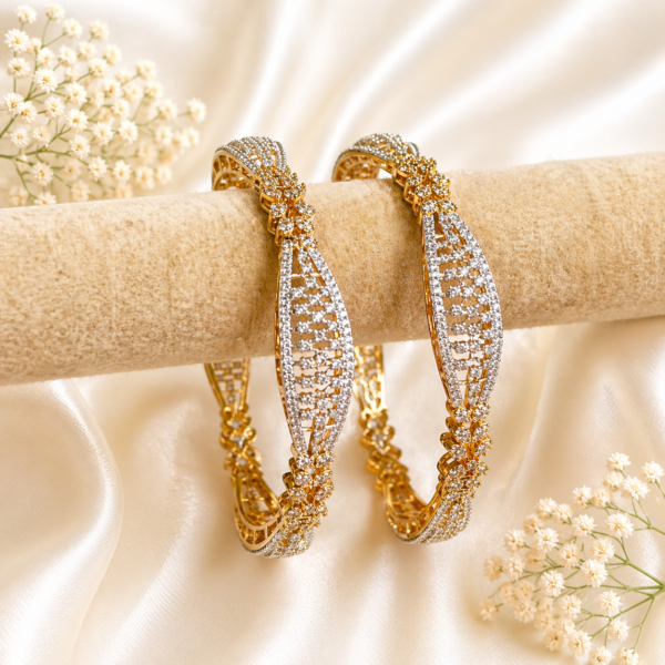 Twotone (gold/silver) plated AD kada