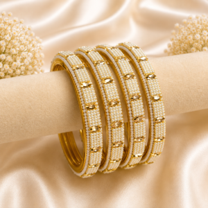 Pearl And Stones Glass Kada
