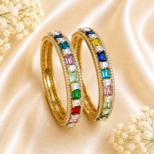 Multicolor baguette cut AD kada
