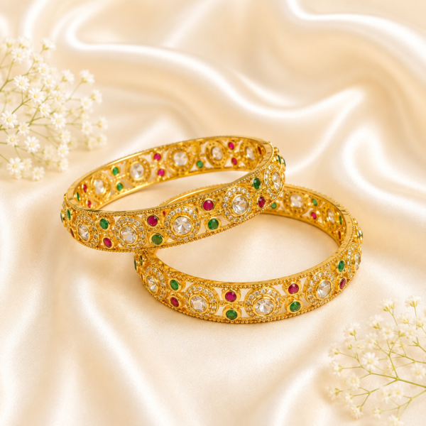 Ruby-emerald circular mesh kada