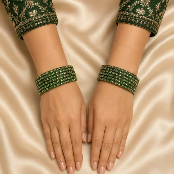 Golden Stone-Studded Bangles