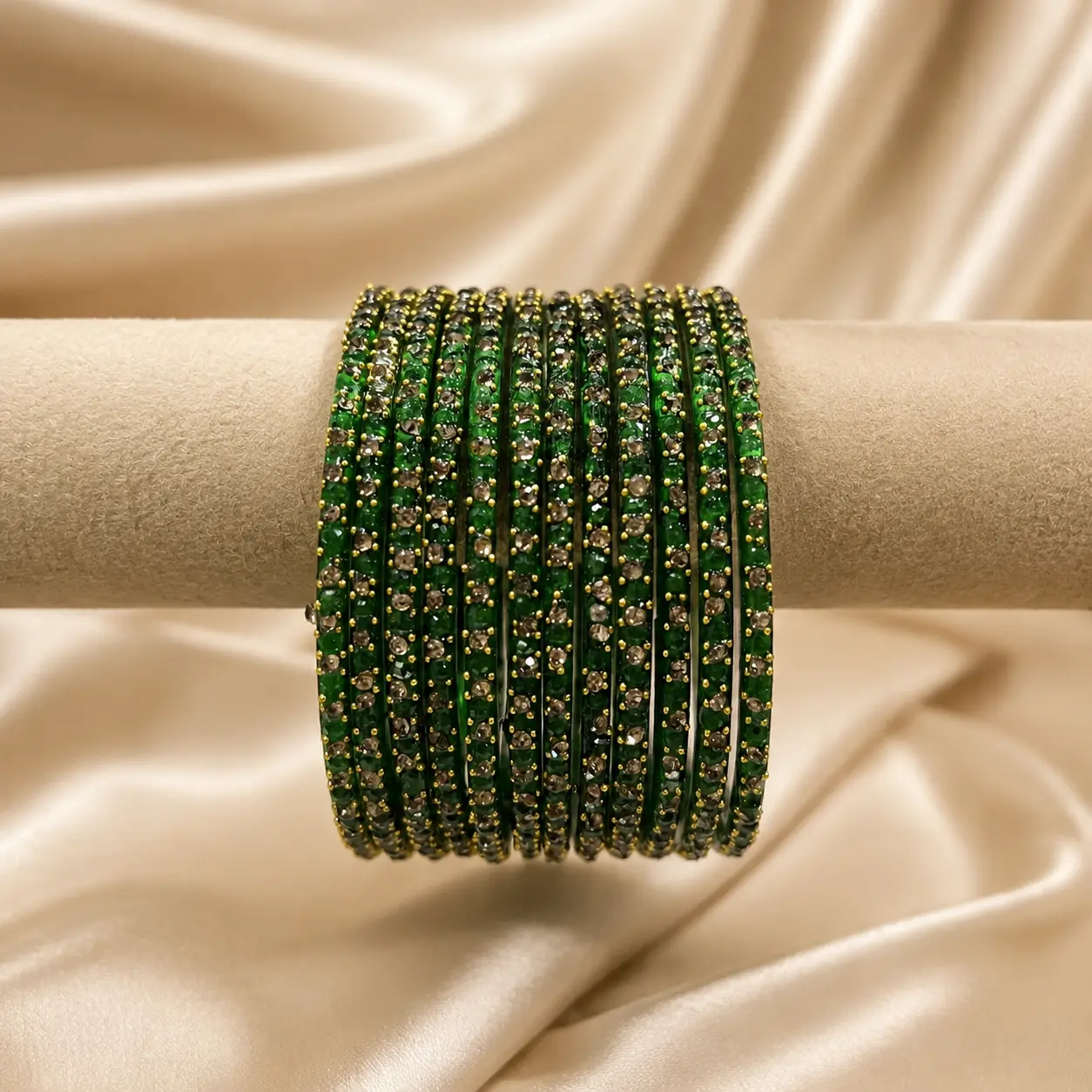 Golden Stone-Studded Bangles