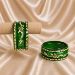 Green Marble Glass Bangle Set