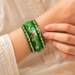 Green Marble Glass Bangle Set