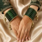Trendy Green Teej Green Bangle Glass Set With Sleek Hanging